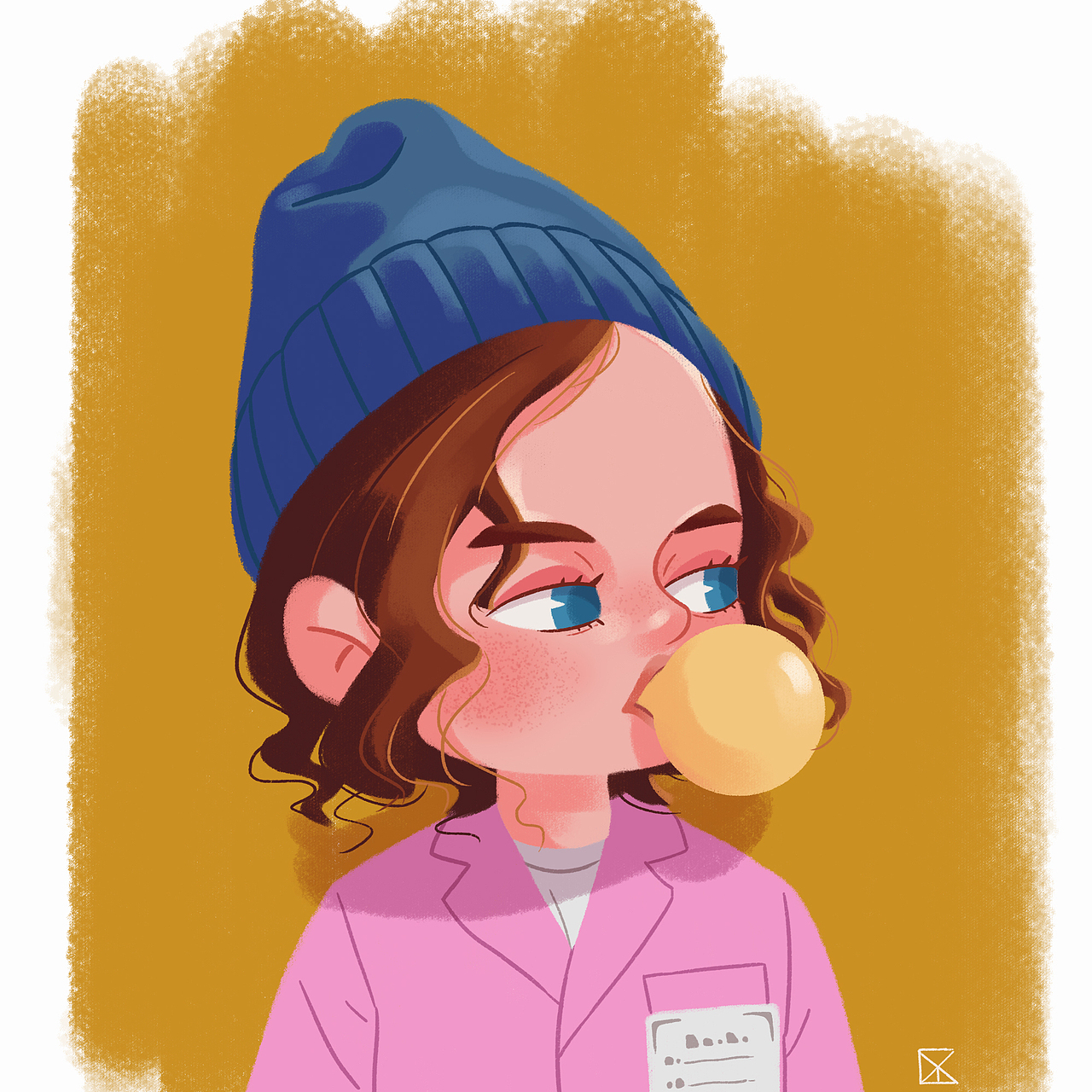 吹口香糖的女孩