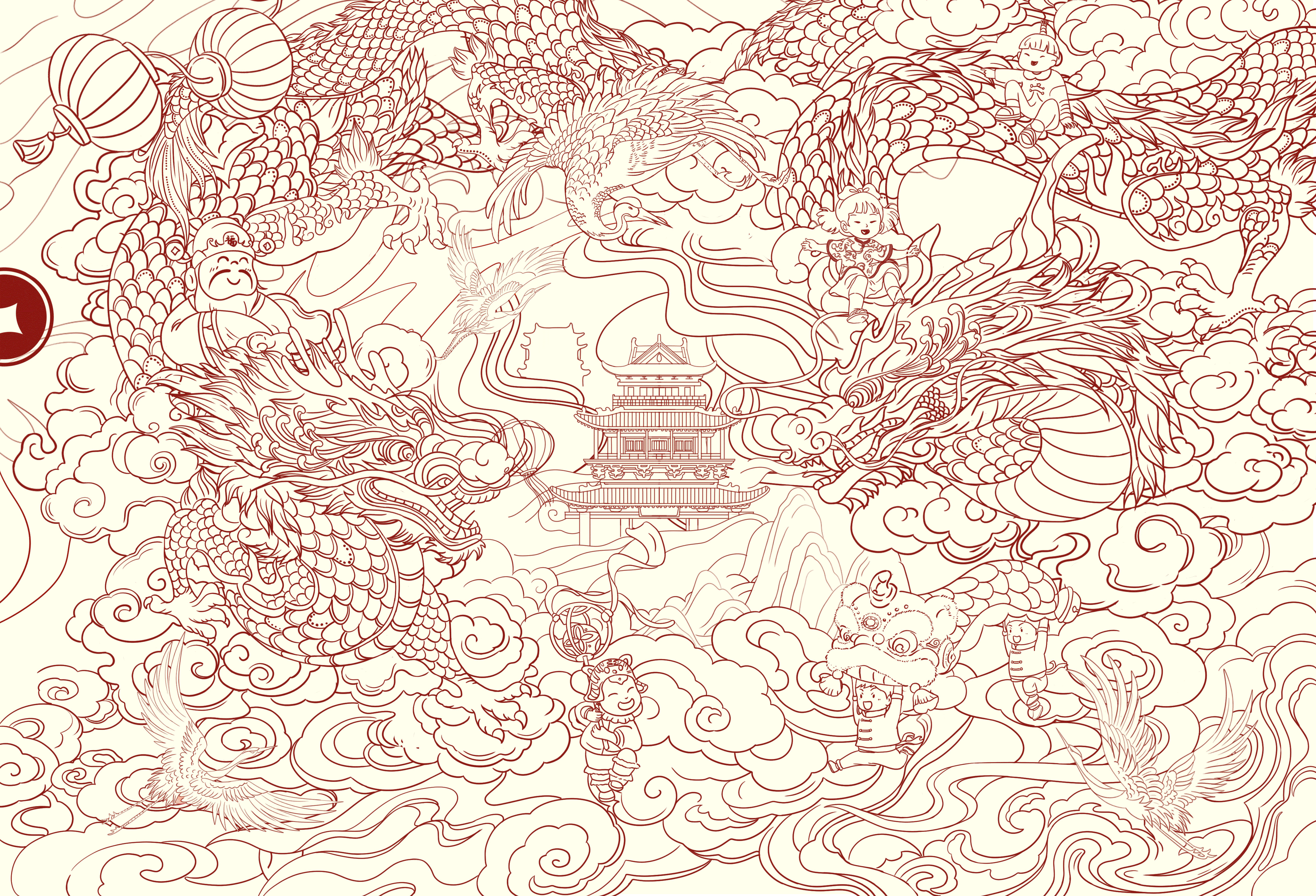 龍福贺新春| 2024甲辰龙年插画（图ZMzYwODk4NTAw） - 商业插画 - 站酷设计师妙俗人原创素材 - 站酷ZCOOL