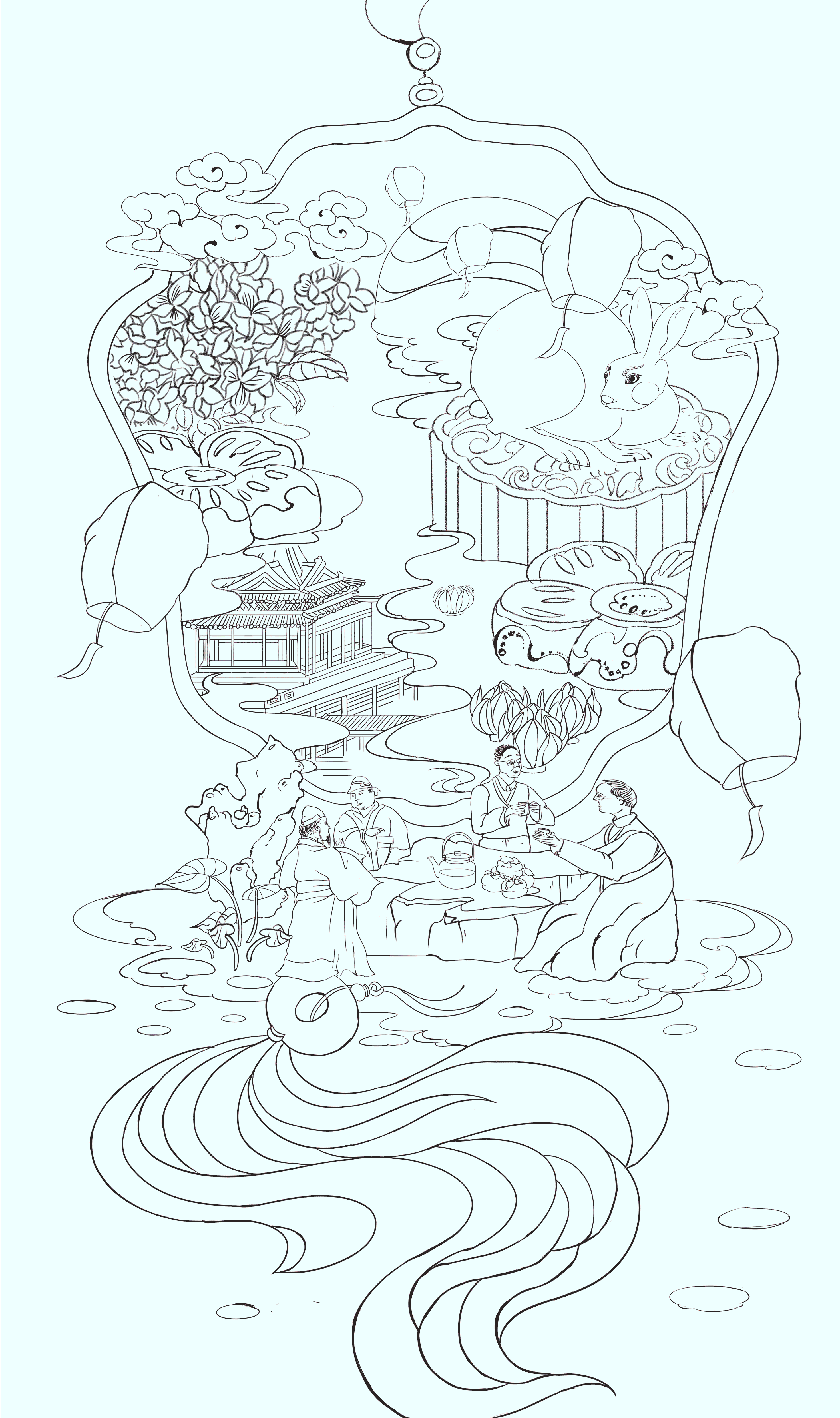 中秋節(jié)日—包裝禮盒插畫（圖ZMzMyMzY3Mjk2） - 商業(yè)插畫 - 站酷設(shè)計師夏洛菲原創(chuàng)素材 - 站酷ZCOOL