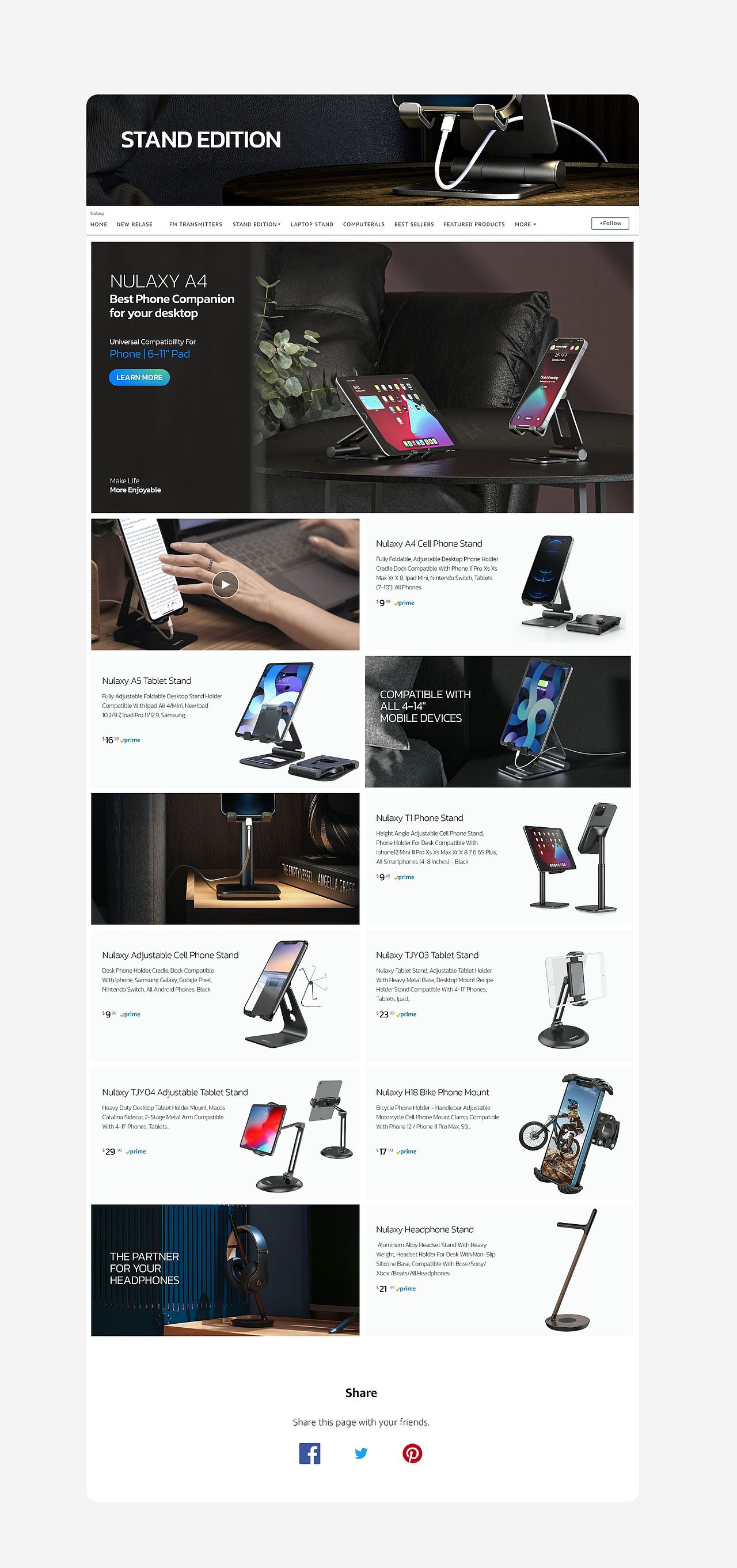 亚马逊桌面支架&车载蓝牙头部品牌视觉升级全案 | VIS(图ZMzExMzUyNTY4) - 电商 - 站酷设计师Damonlu1989原创素材 - 站酷ZCOOL