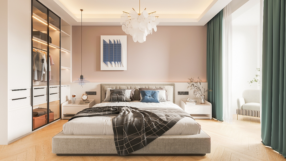 奶油风客餐厅卧室（图ZMzM0OTc4NTgw） - 家装设计 - 站酷设计师Z556216560原创素材 - 站酷ZCOOL