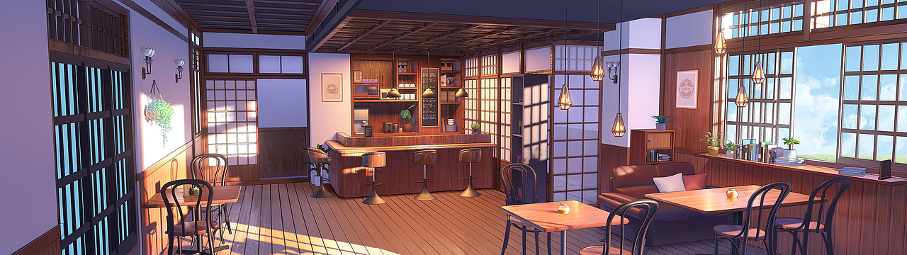 咖啡馆（图ZMzQ4ODU4OTcy） - 游戏原画 - 站酷设计师西瓜_不甜不要钱原创素材 - 站酷ZCOOL