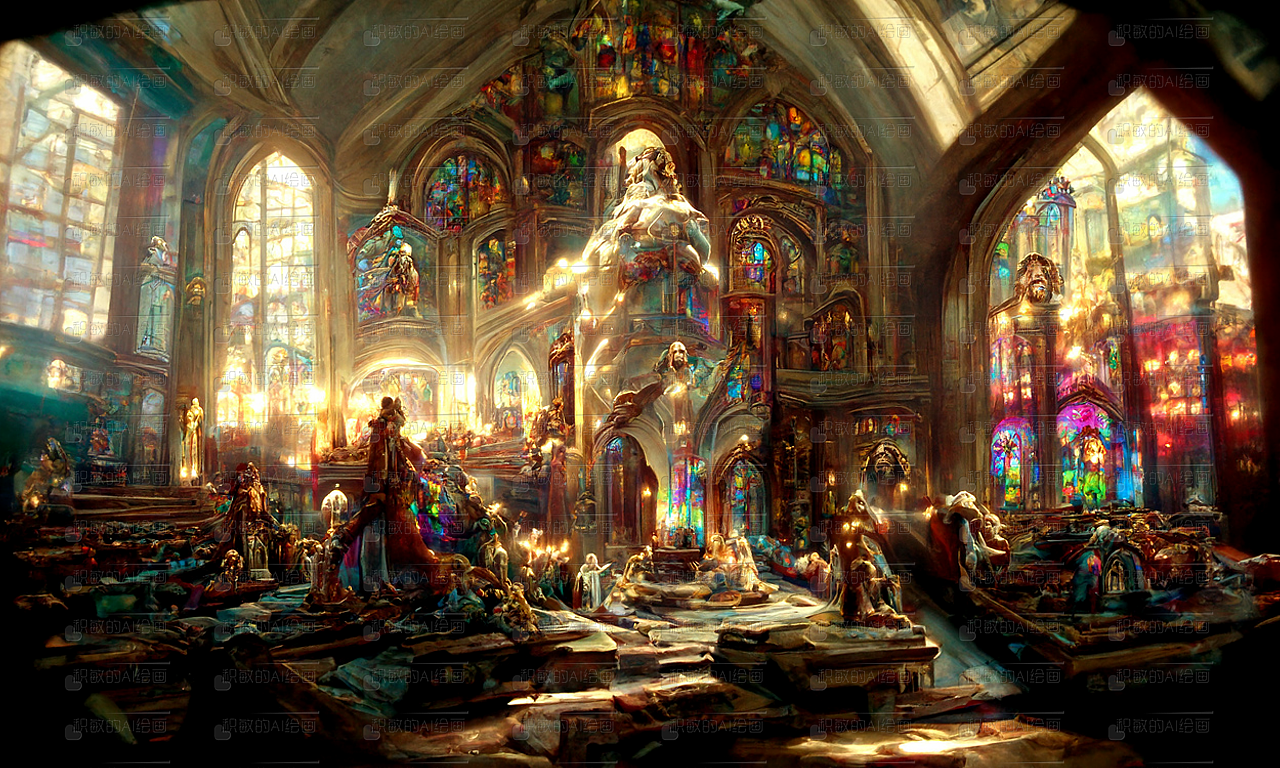 教堂  AI人工智能绘画艺术