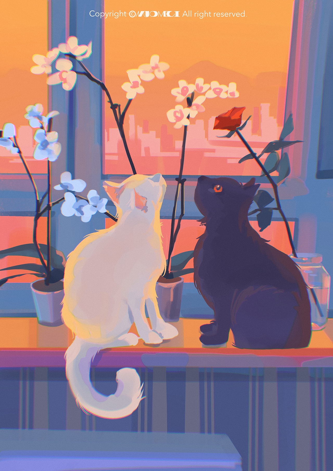 色彩派对30天｜猫猫观花（图ZMzMzODYwMTU2） - 创作习作 - 站酷设计师糯米拌饭原创素材 - 站酷ZCOOL