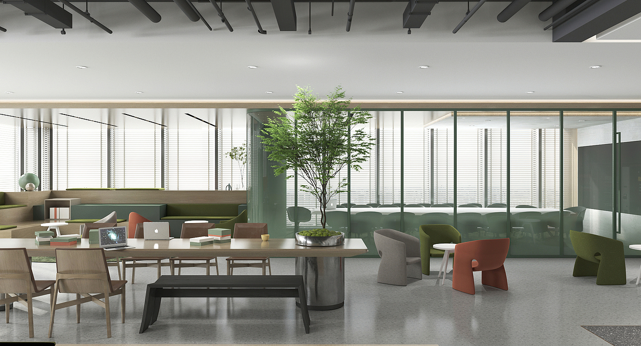 现代办公空间 效果图表现