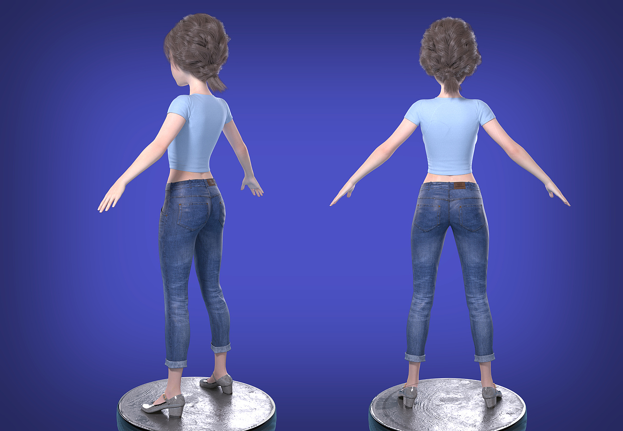 原创美少女数字人模型可爱女孩美女大学生青春少女