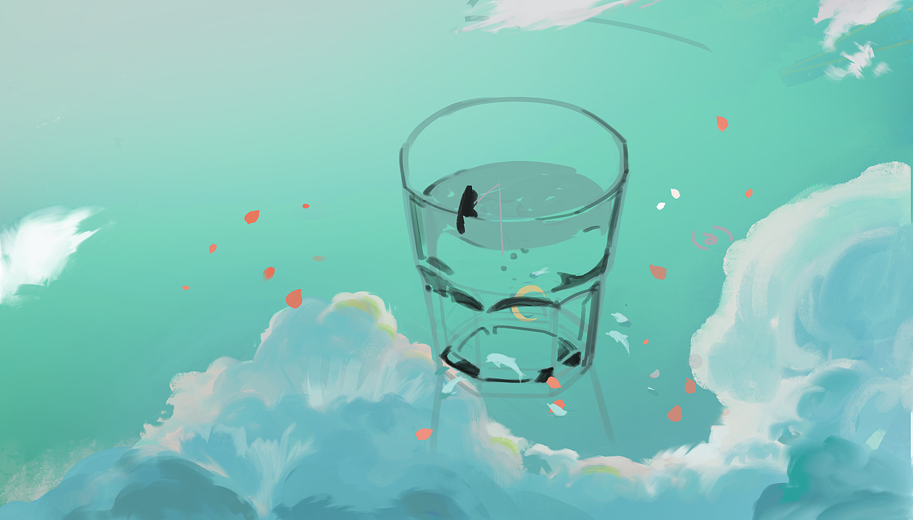 猫の旅(一)(上色过程)