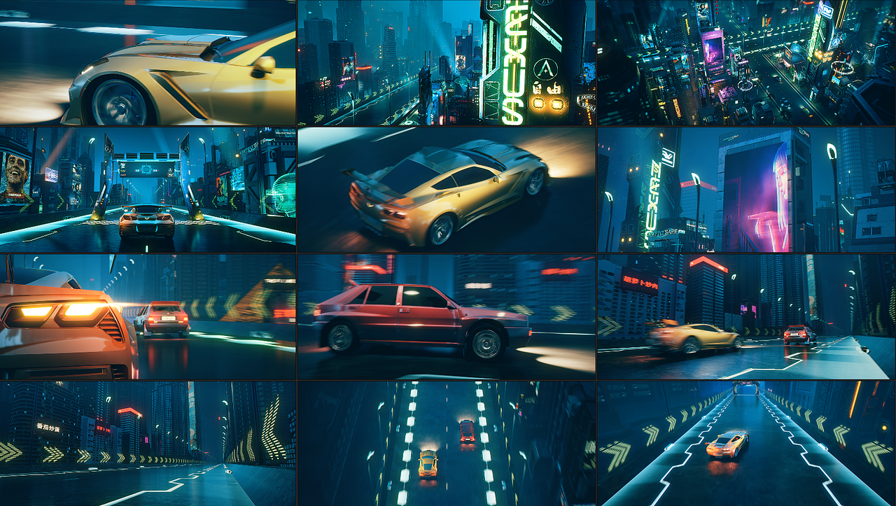 赛博之夜·激流_赛博朋克风格城市夜景_汽车追逐_Arkin（图ZMzU4NTc0MjYw） - 场景 - 站酷设计师ArkinDesign原创素材 - 站酷ZCOOL