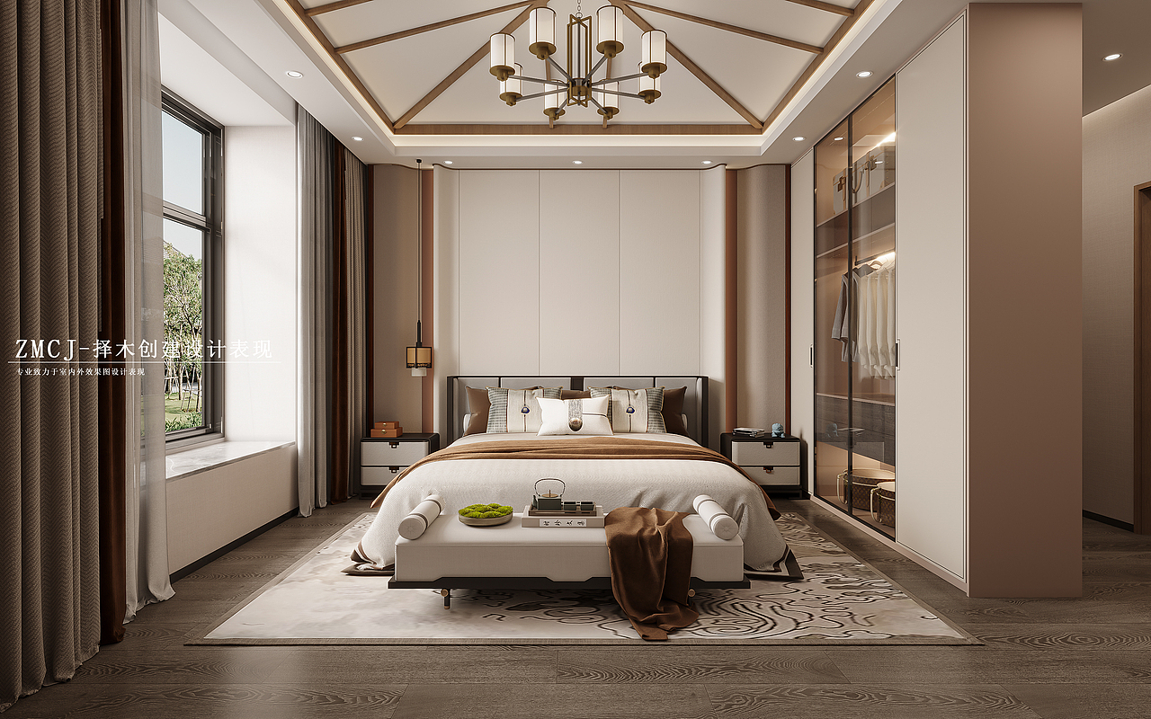 新中式风格——择木创建柒柒效果图