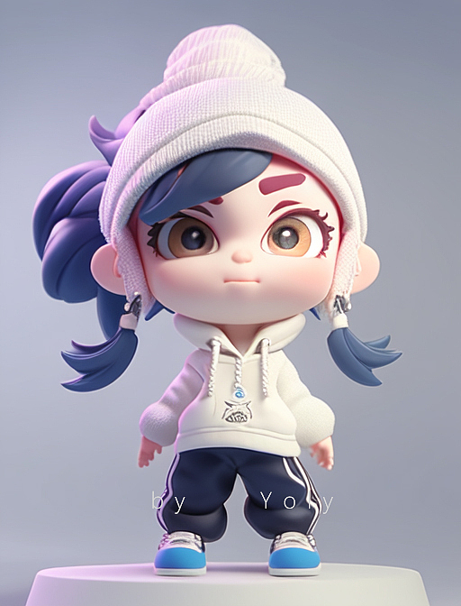 原创作品三维人物/生物建模ip手办游戏角色zbrushc4dblenderyoly莜莉