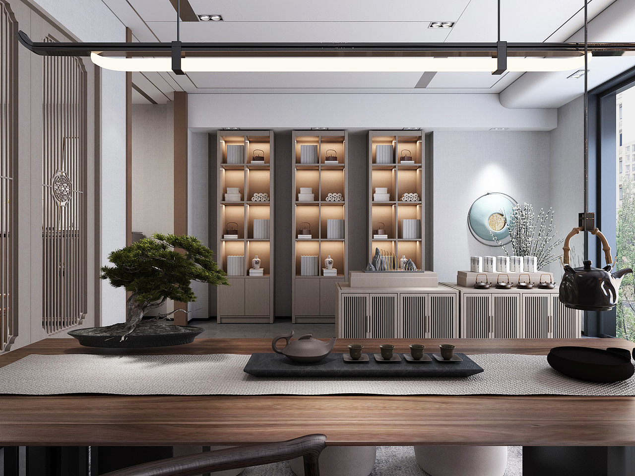 银川茶楼装修设计效果图|银川装修公司