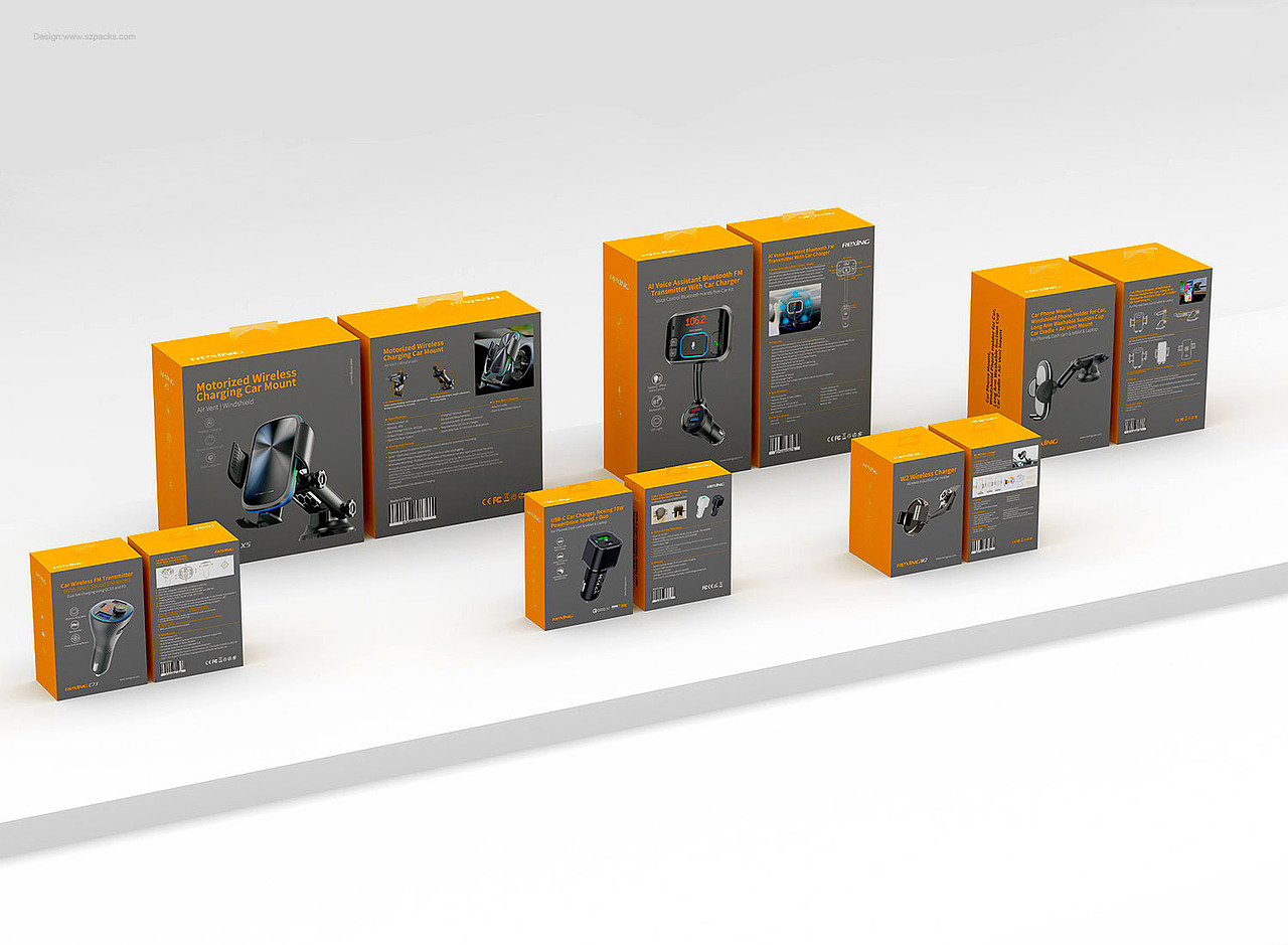 车载充电用品包装设计策划充电系列包装案例