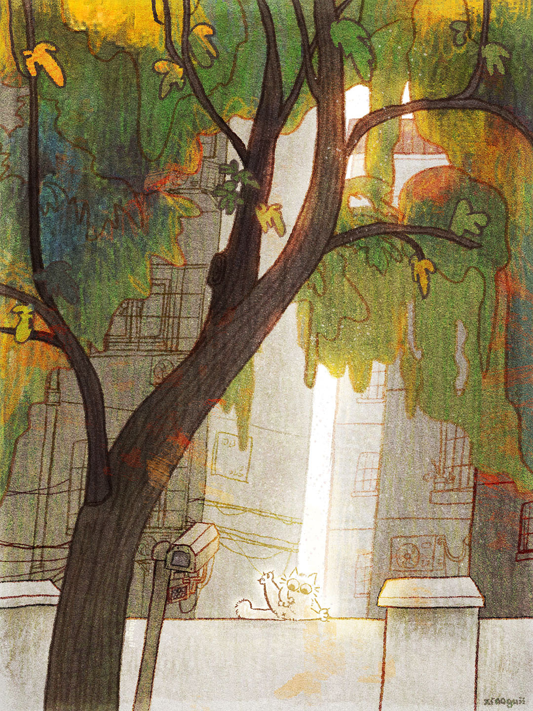 【插画&漫画】我拍的vs我画的《住在四楼半的邻居》（图ZMzY4NjAyMjU2） - 绘本 - 站酷设计师小鬼xiaoguii原创素材 - 站酷ZCOOL