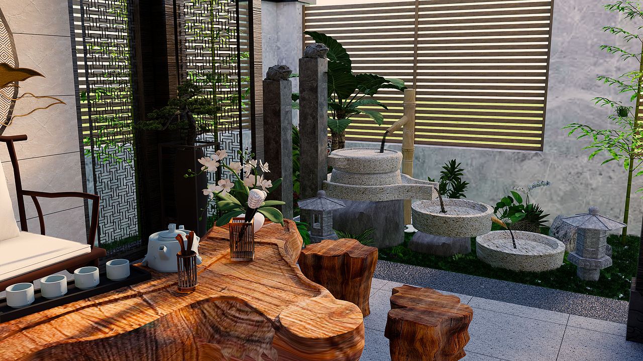 小庭院设计方案效果图（图ZMzQ1ODQwMzU2） - 其他三维 - 站酷设计师指尖丨Design原创素材 - 站酷ZCOOL