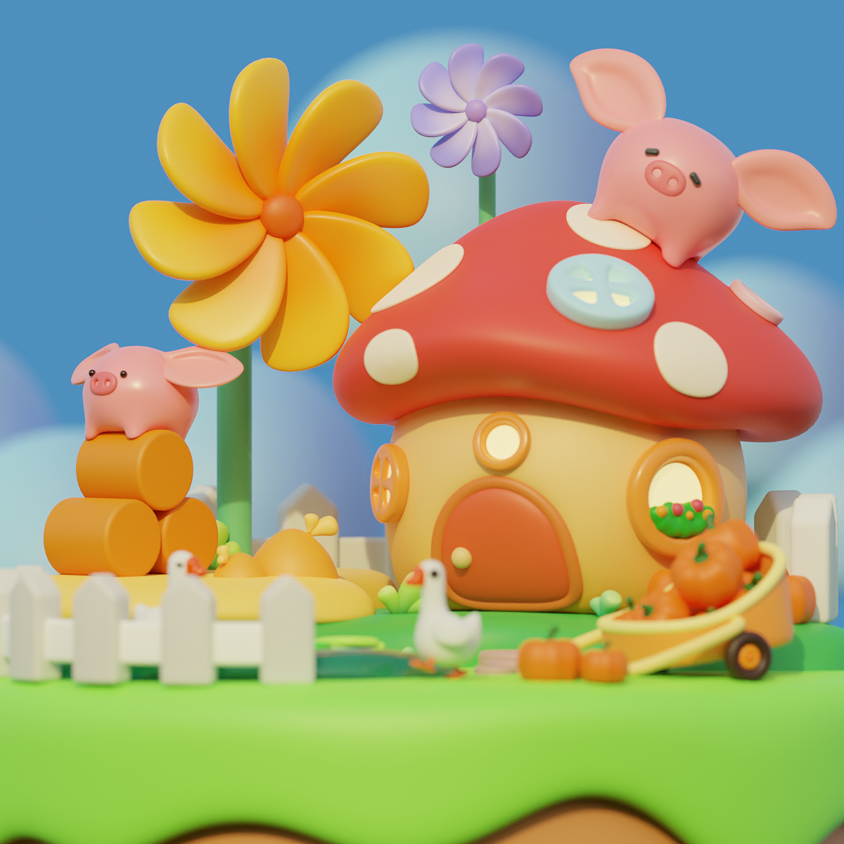 作品十三——小農(nóng)場(chǎng)（圖ZMzQ4Mjk0Njg0） - 其他三維 - 站酷設(shè)計(jì)師YUANS_C原創(chuàng)素材 - 站酷ZCOOL