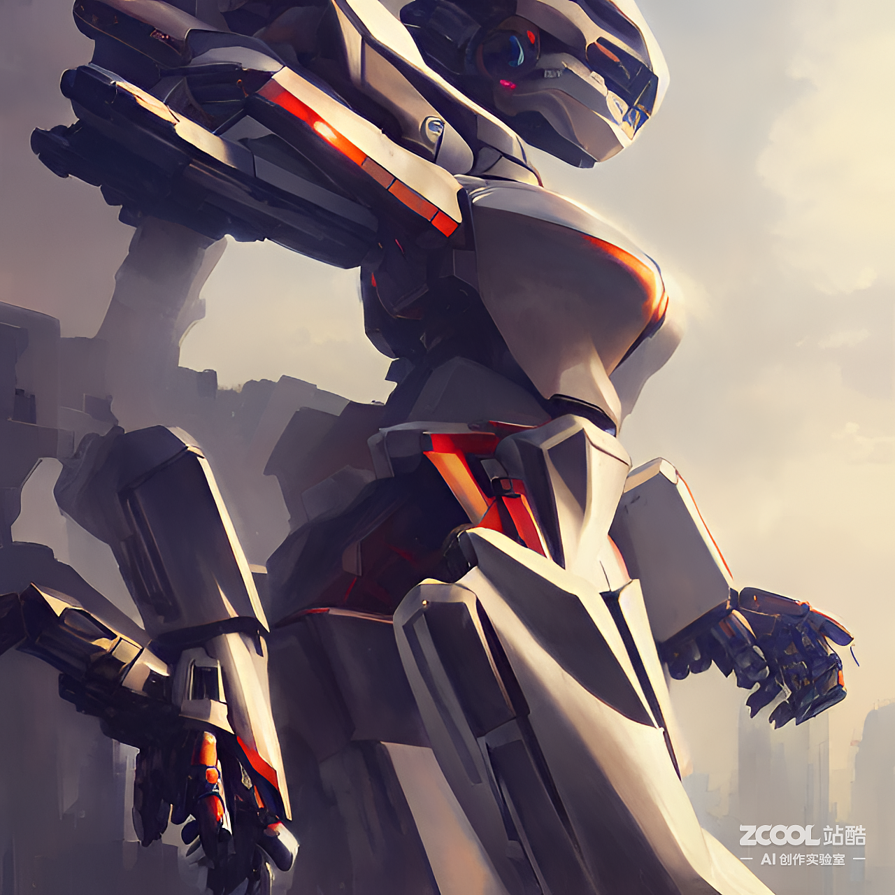 #AI创作实验室#赛博朋克机甲系列