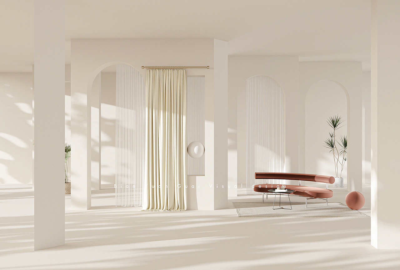 【3d渲染】窗帘家居效果展示