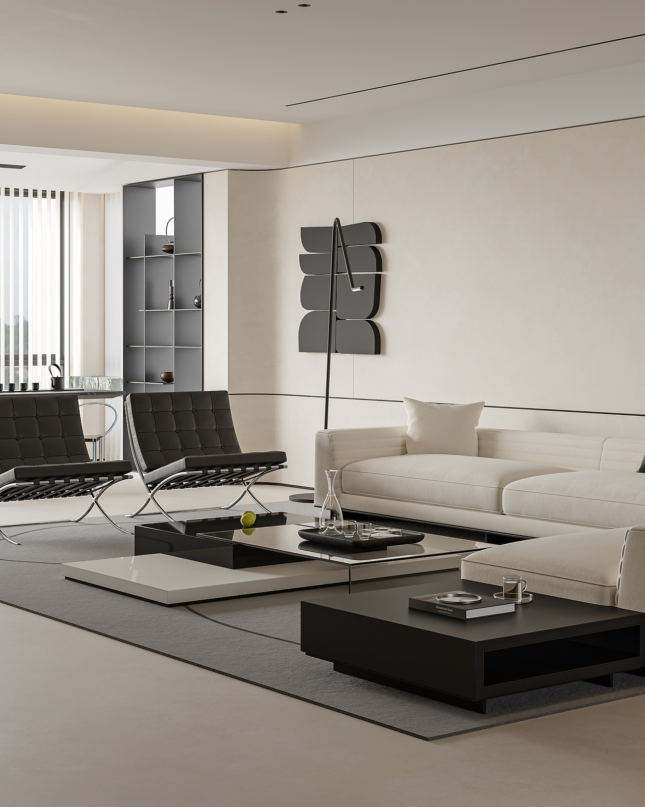 暖色系大平层客餐厅