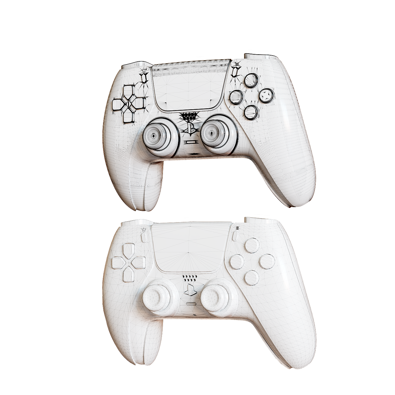 PS5游戏手柄的三维建模渲染