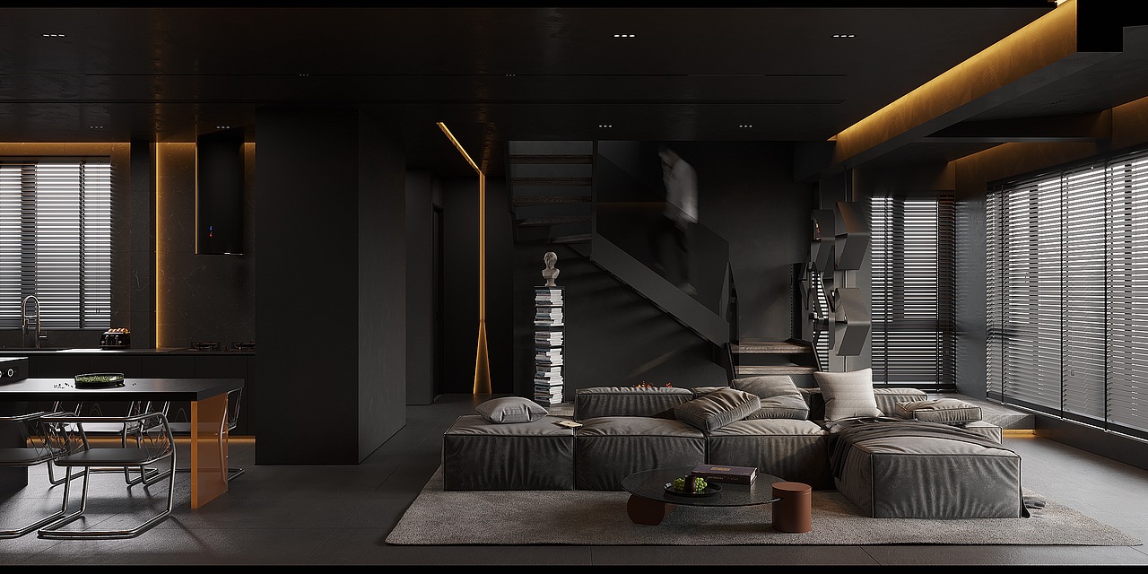 CR渲染-暗黑风（图ZMzA5Mjk5NDM2） - 家装设计 - 站酷设计师星海空间视觉表现原创素材 - 站酷ZCOOL