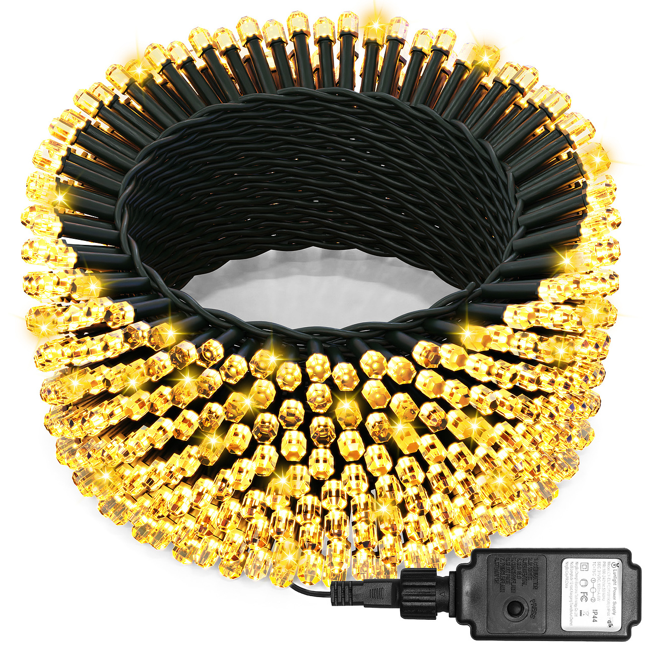 人造绿色花环LED灯串、窗帘灯串、圣诞灯串拍摄作图