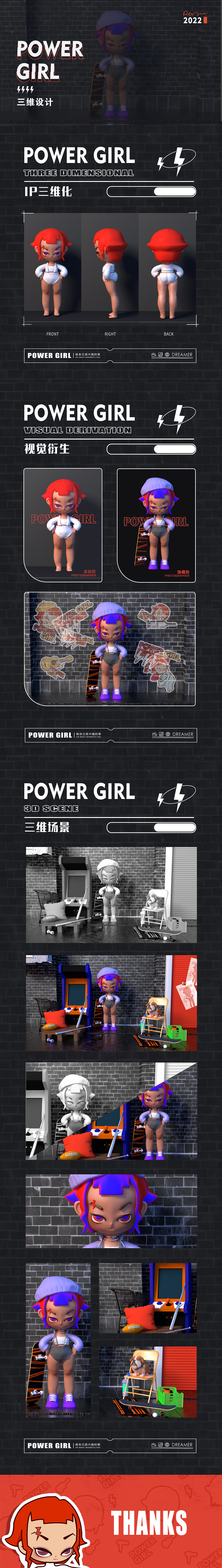 POWER GIRL —— IP C4D 习作（图ZMzAyNDU4NDI0） - 其他UI - 站酷设计师小关同学想太多原创素材 - 站酷ZCOOL