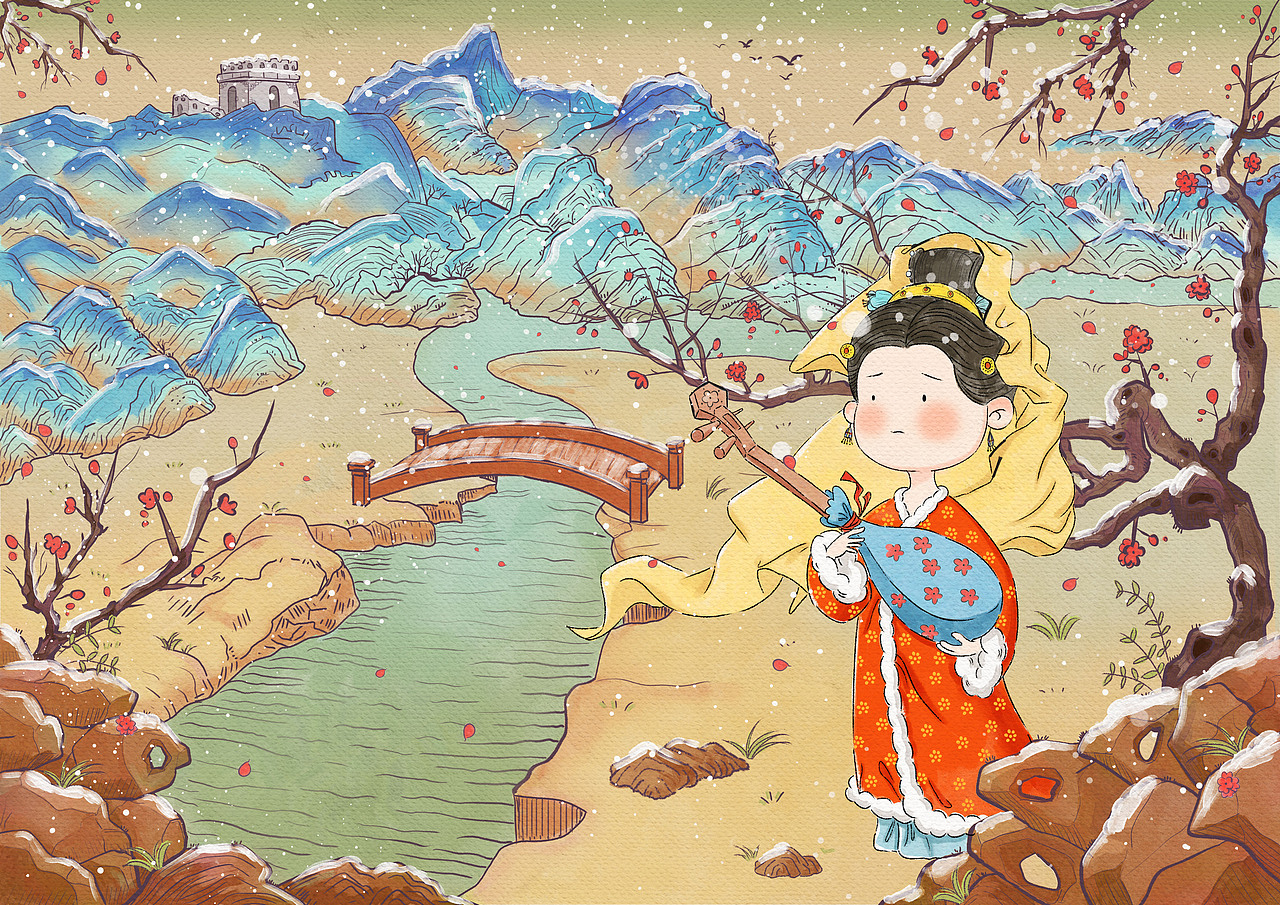 《昭君出塞》国风插画绘本（图ZMzMxMTIxODA4） - 商业插画 - 站酷设计师非凡品牌设计原创素材 - 站酷ZCOOL