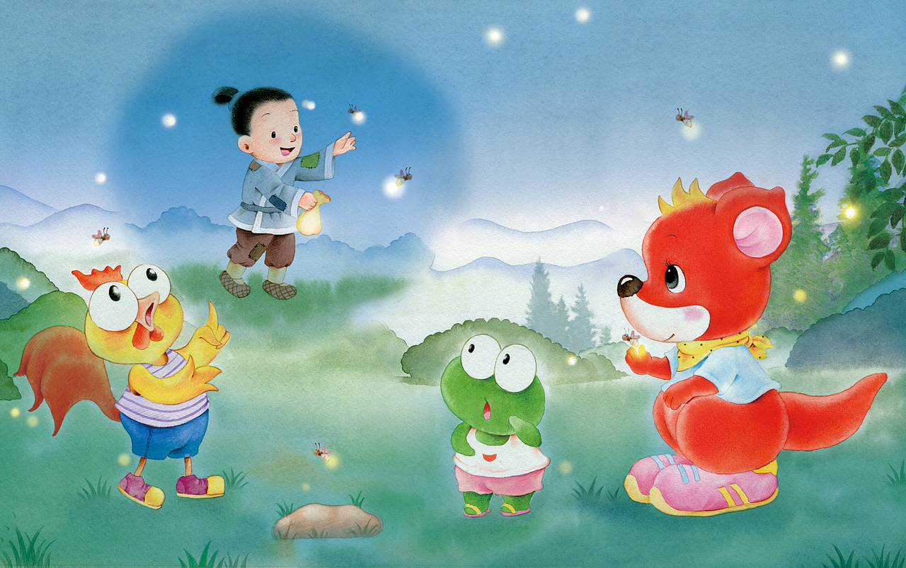 紅袋鼠故事插畫（圖ZMzMwNjc5Njk2） - 兒童插畫 - 站酷設(shè)計師方心立原創(chuàng)素材 - 站酷ZCOOL