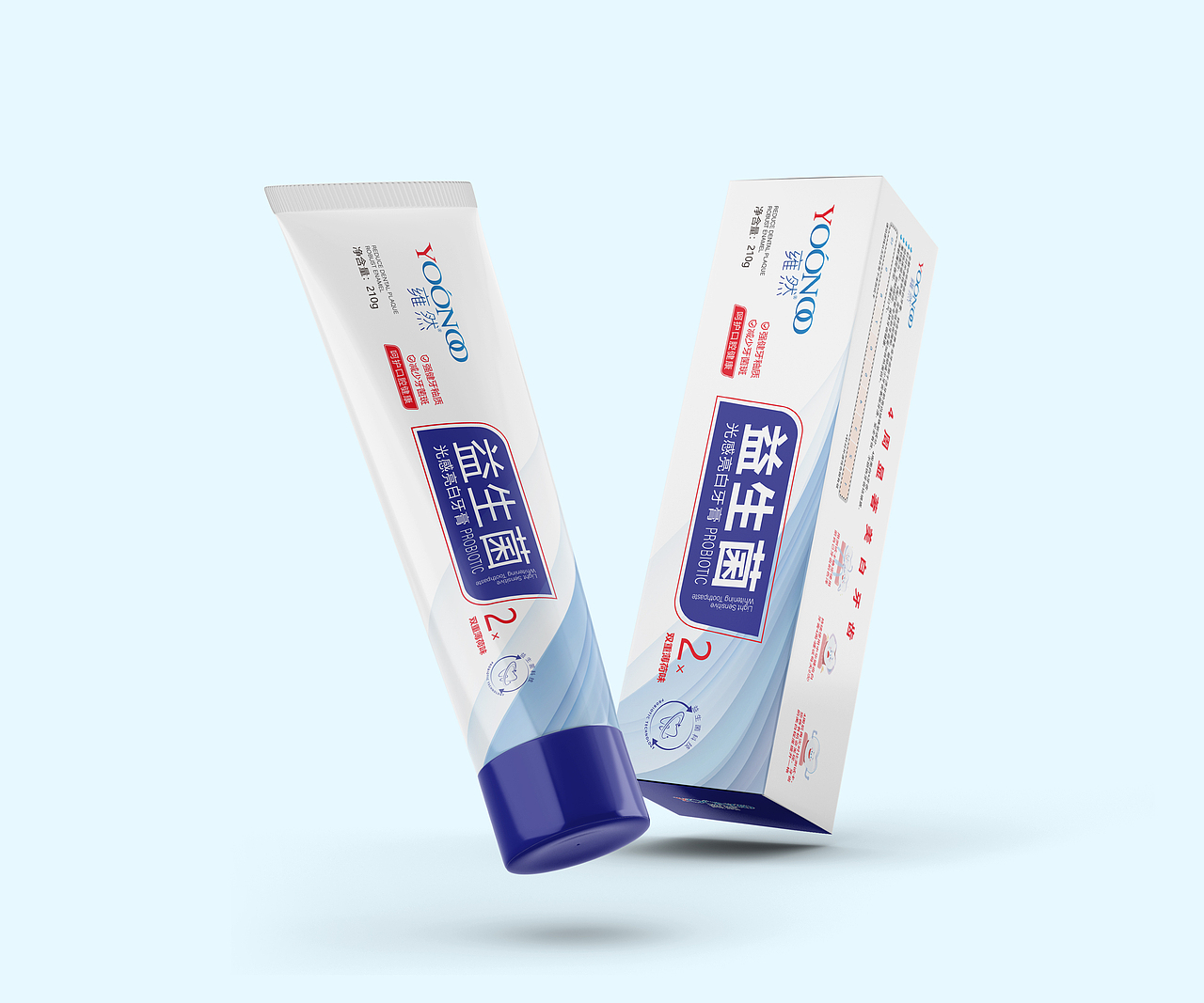 益生菌光感亮白牙膏