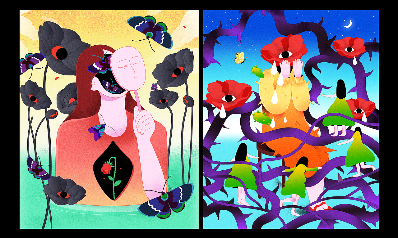 外貌焦虑症 - 过气外貌商店（图ZMzQxMDUwNzk2） - 新锐潮流插画 - 站酷设计师雾浓浓Oo原创素材 - 站酷ZCOOL