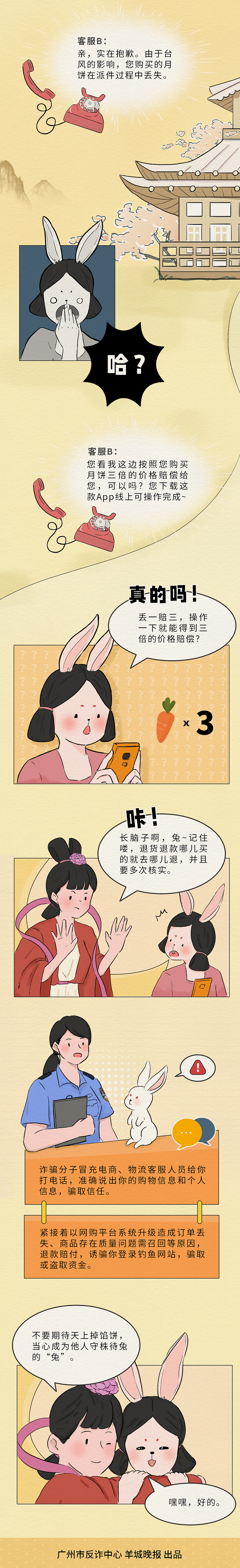 反诈中心中秋条漫（图ZMzU0NzAyNDA4） - 网络表情 - 站酷设计师虎社原创素材 - 站酷ZCOOL