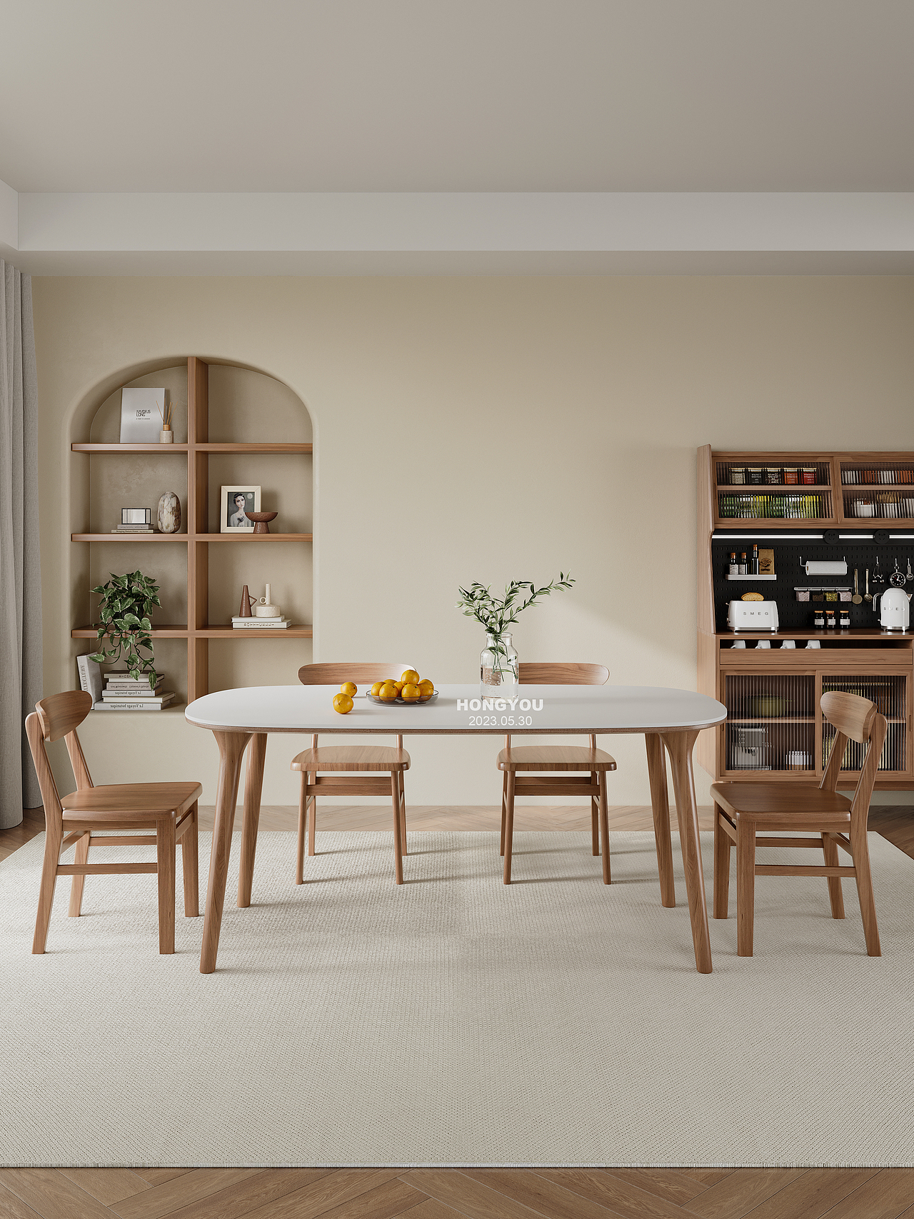 日常搬砖系列丨实木 · 纯白岩板餐桌椅（图ZMzQ1ODUwNDQ0） - 产品 - 站酷设计师DH童木原创素材 - 站酷ZCOOL