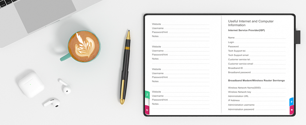 商务笔记本渲染(密码管理本及马蹄扣复古本)