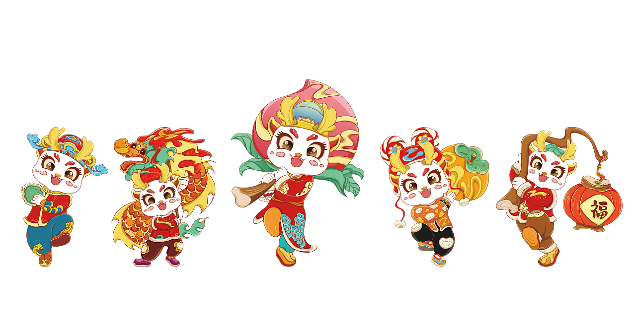 辰龙贺岁（图ZMzU3MTY0MTA4） - 商业插画 - 站酷设计师一今的画原创素材 - 站酷ZCOOL