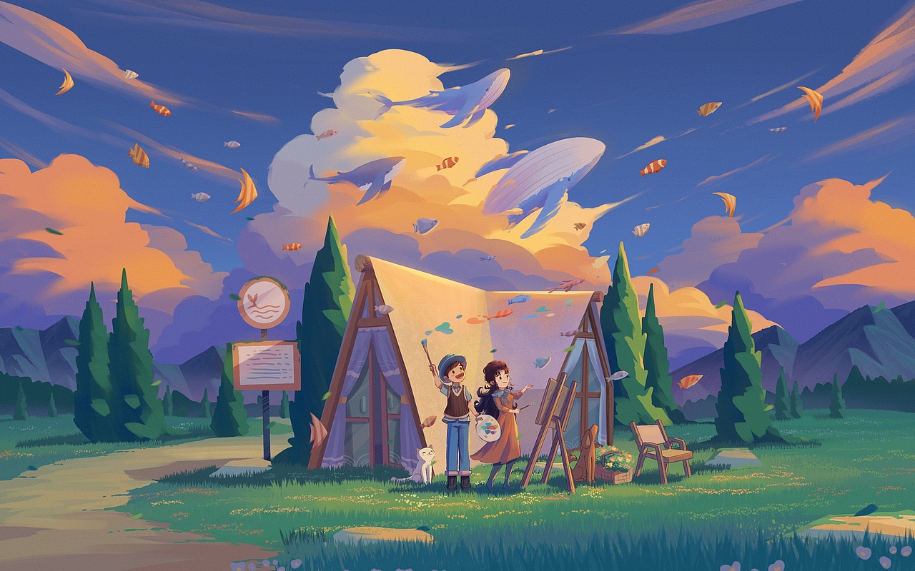 旅行双人舞（图ZMzQ5MDUzOTIw） - 商业插画 - 站酷设计师凯KAY原创素材 - 站酷ZCOOL