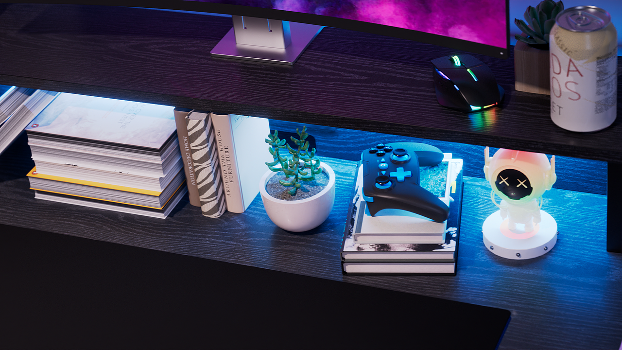 带LED灯的电脑桌产品动画（图ZMzYxMDE4NTky） - 产品 - 站酷设计师小鱼吃喵原创素材 - 站酷ZCOOL