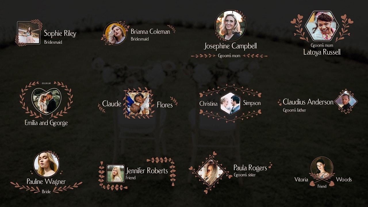 PR模板 | 神奇独特设计婚礼配饰动画标题介绍婚礼请柬