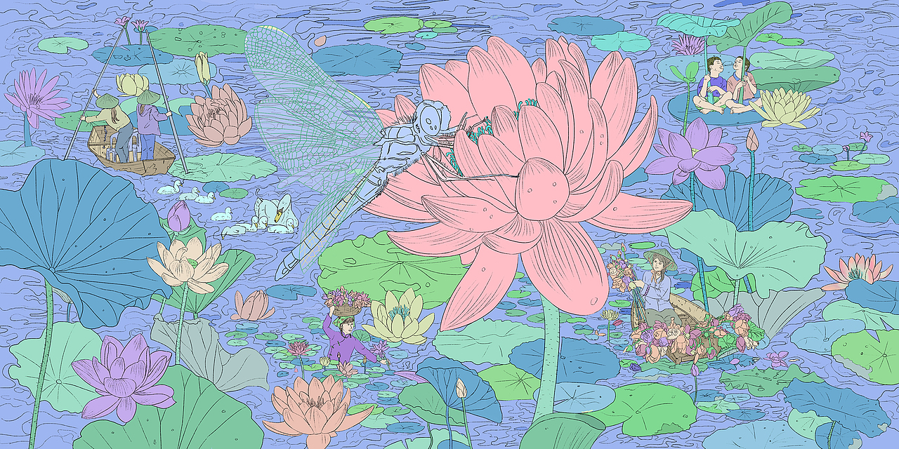 【学员作品】小蜻蜓-《江南可采莲》（图ZMzE3MjY5MzI4） - 商业插画 - 站酷设计师冯渡插画工作室原创素材 - 站酷ZCOOL
