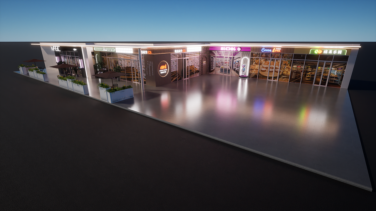 一个地产商业区店铺包装的废稿