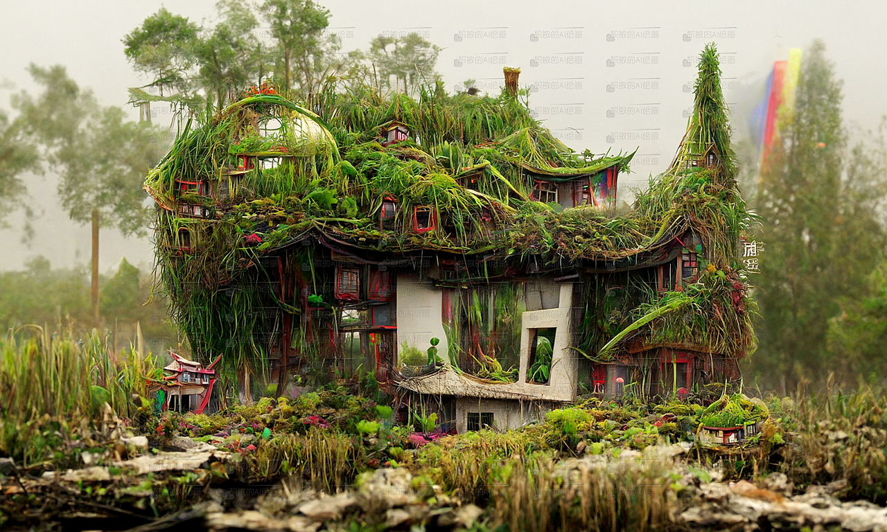植物房子·ai人工智能绘画艺术