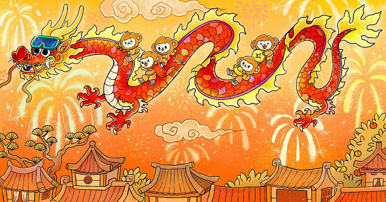 小猴子的欢乐节日-端午,中秋,春节