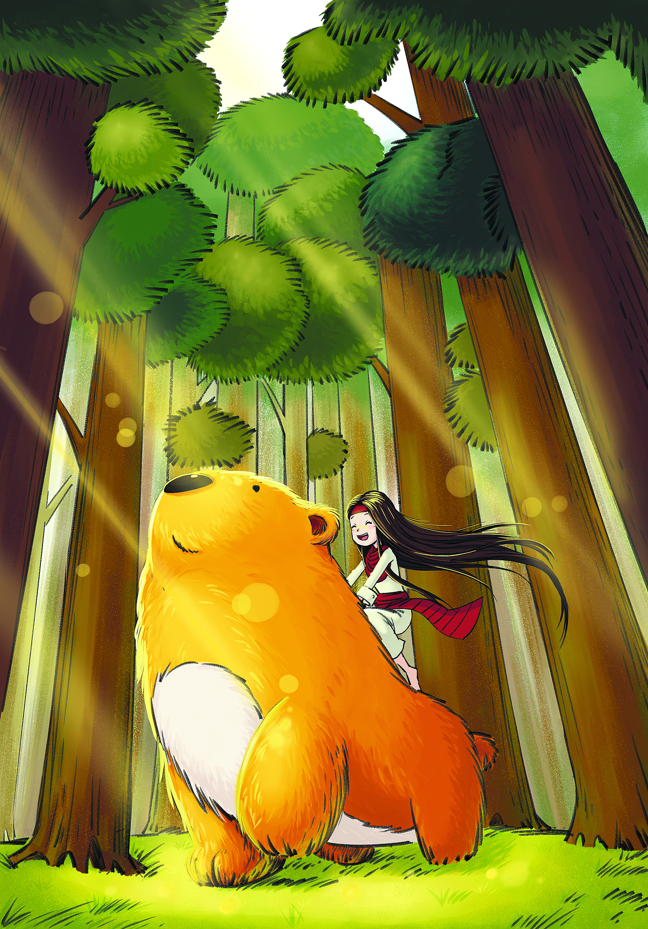 穿越森林的女孩（图ZMzU2NTc1MTky） - 儿童插画 - 站酷设计师千绘动漫工作室原创素材 - 站酷ZCOOL