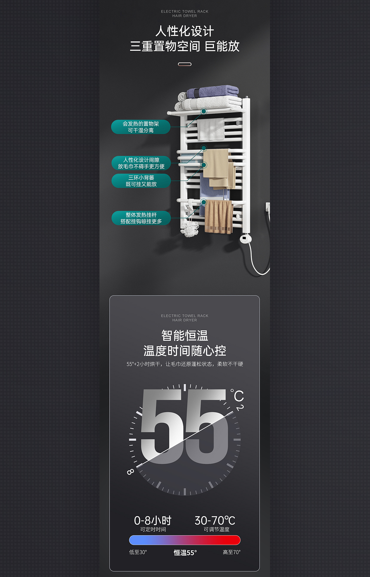 电热毛巾架电器详情页（图ZMjk3MTkyMTM2） - 电商 - 站酷设计师再来一袋原创素材 - 站酷ZCOOL