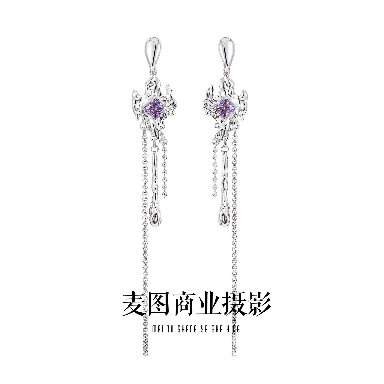 产品摄影 珠宝饰品耳饰纯白底拍摄作品展示 白底255白