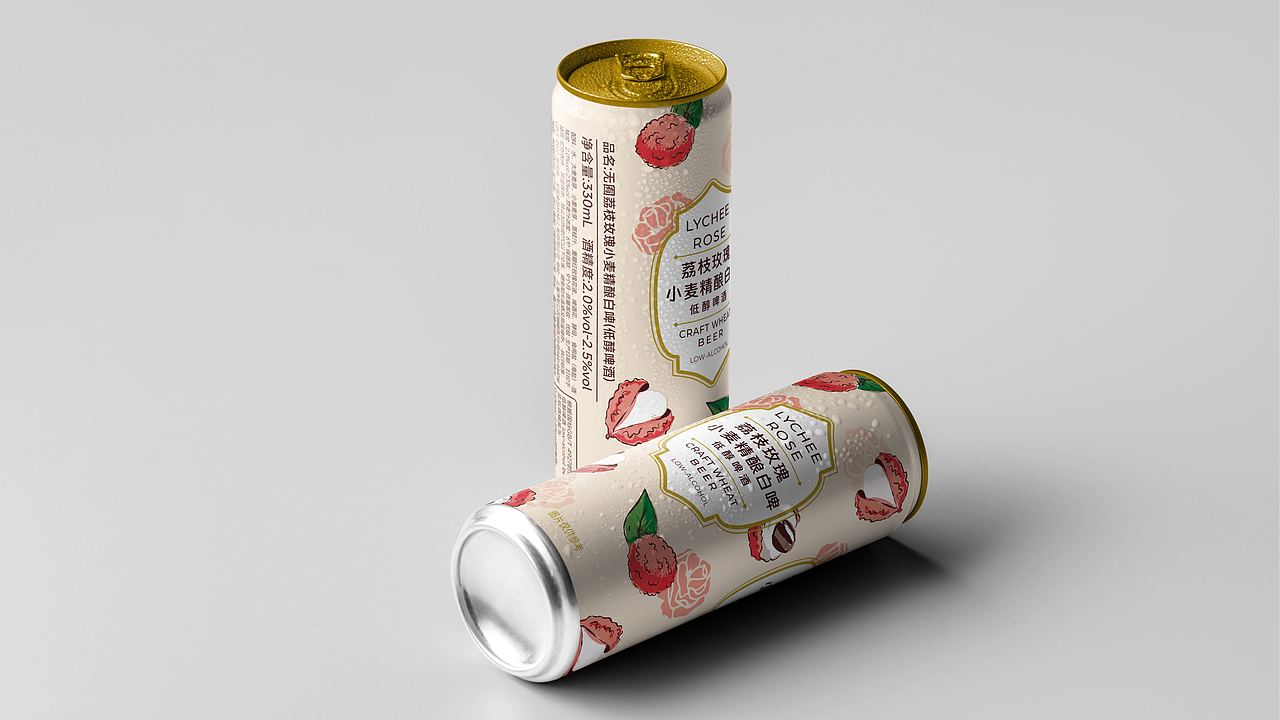 山姆荔枝玫瑰小麦精酿白啤 | Beer Packaging Design