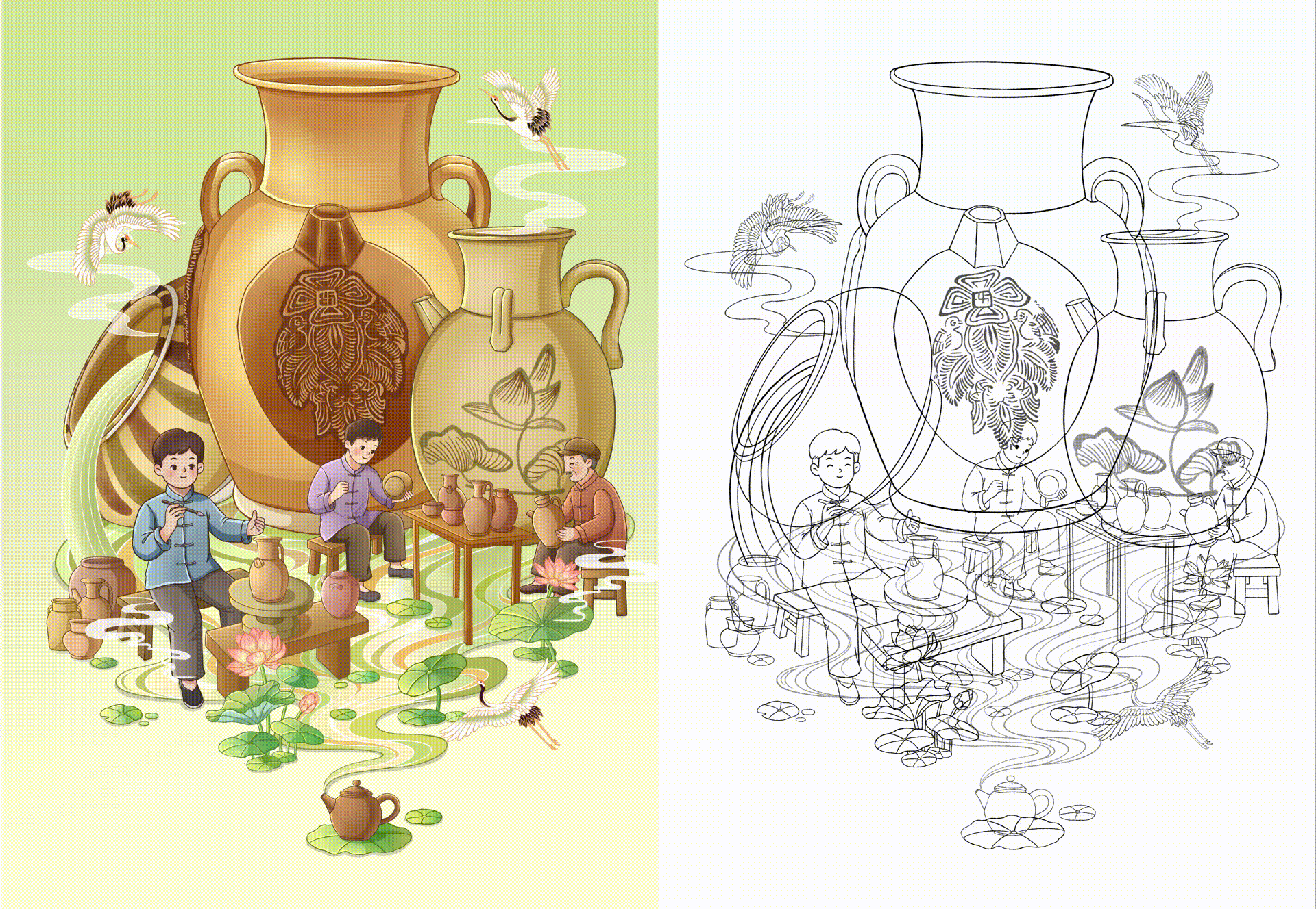 插画丨长株潭非物质文化遗产系列插画（图ZMzM4MjY1ODM2） - 商业插画 - 站酷设计师樱桃创意原创素材 - 站酷ZCOOL