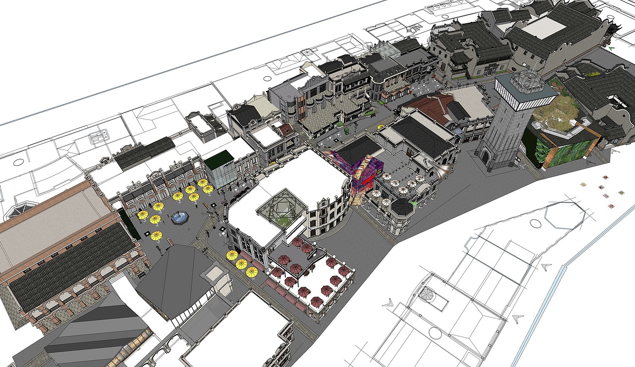 民国风商业街SU模型下载（图ZMzQwMTQyOTQ4） - 建筑设计 - 站酷设计师素模网原创素材 - 站酷ZCOOL