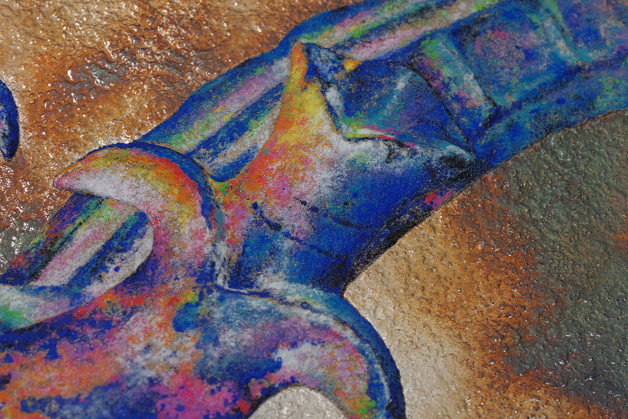 《时光•永不相负》局部细节 / 东白岩彩