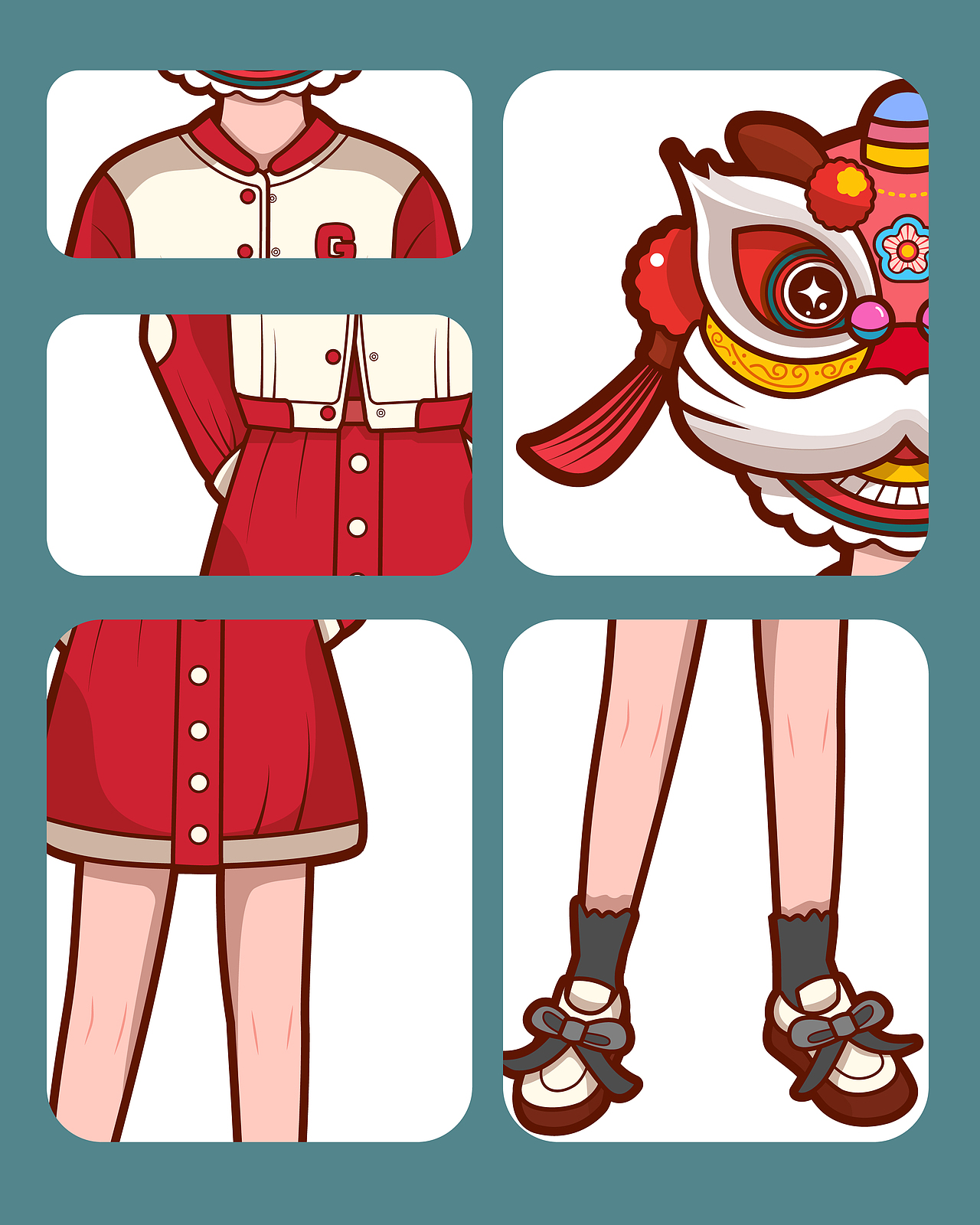 醒狮少年-国潮服饰ip人物形象设计