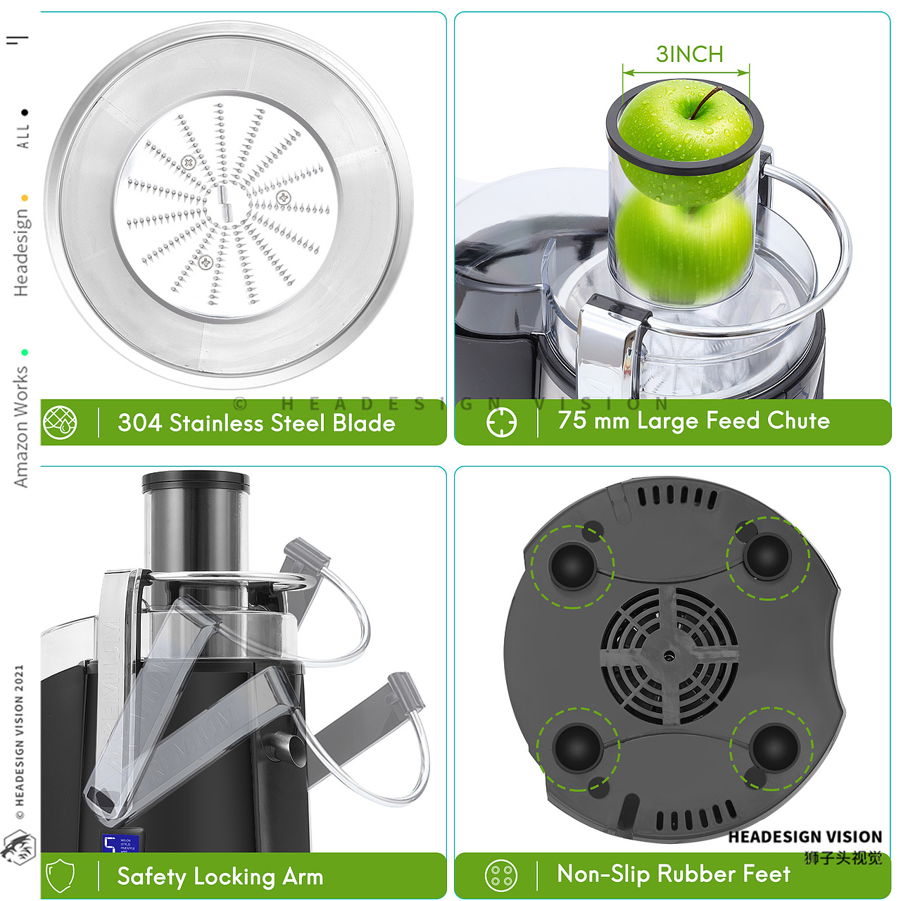 榨汁机产品拍摄_主图设计_A+页面设计-狮子头视觉（图ZMzAzMzcwMzA4） - 电商 - 站酷设计师亚马逊主图设计原创素材 - 站酷ZCOOL